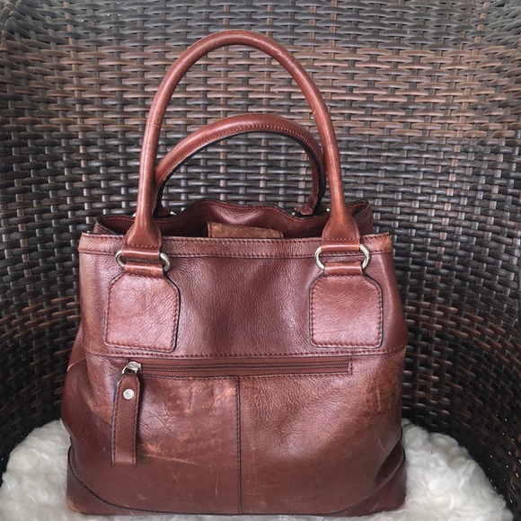 Wilson Leather | Brownish Red Leather Medium Large Tote Bag - Picture 4 of 16